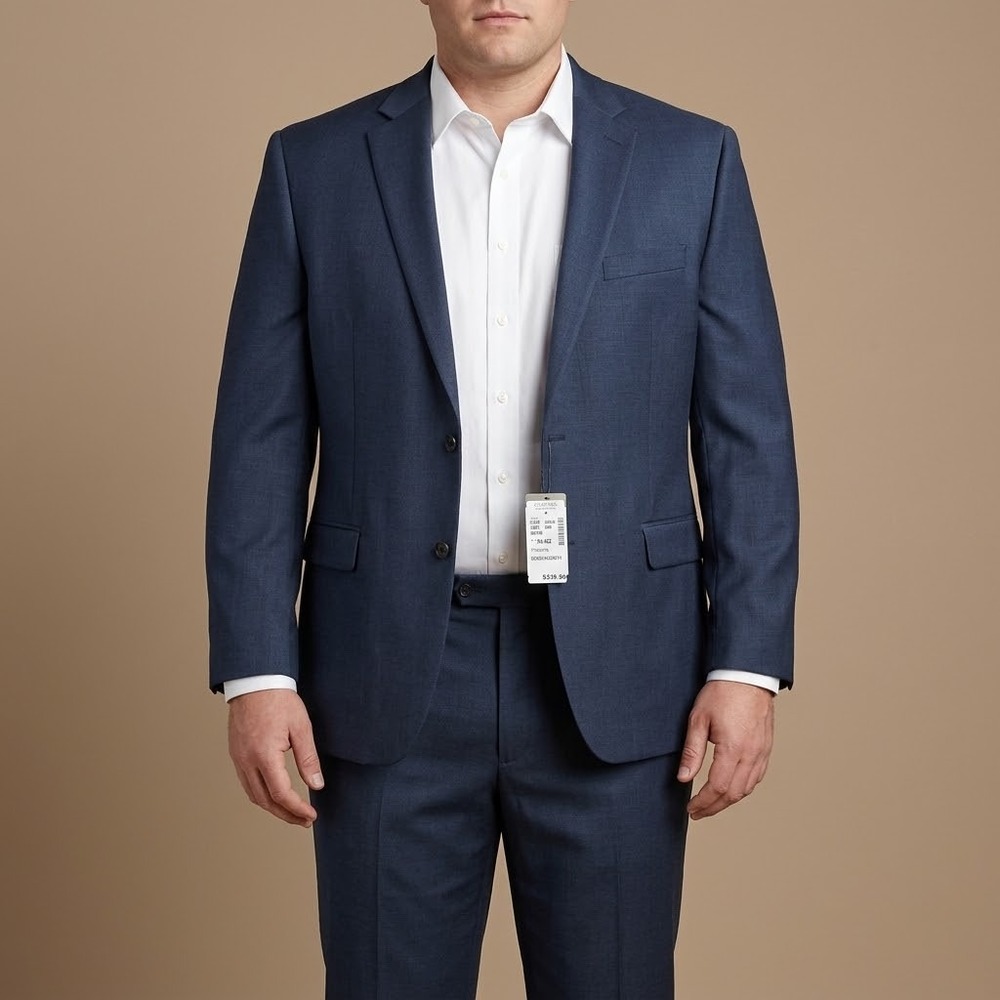 Jos A Bank EFSF6076 Suit Jacket Mens 54R Blue 100% Wool NWT
